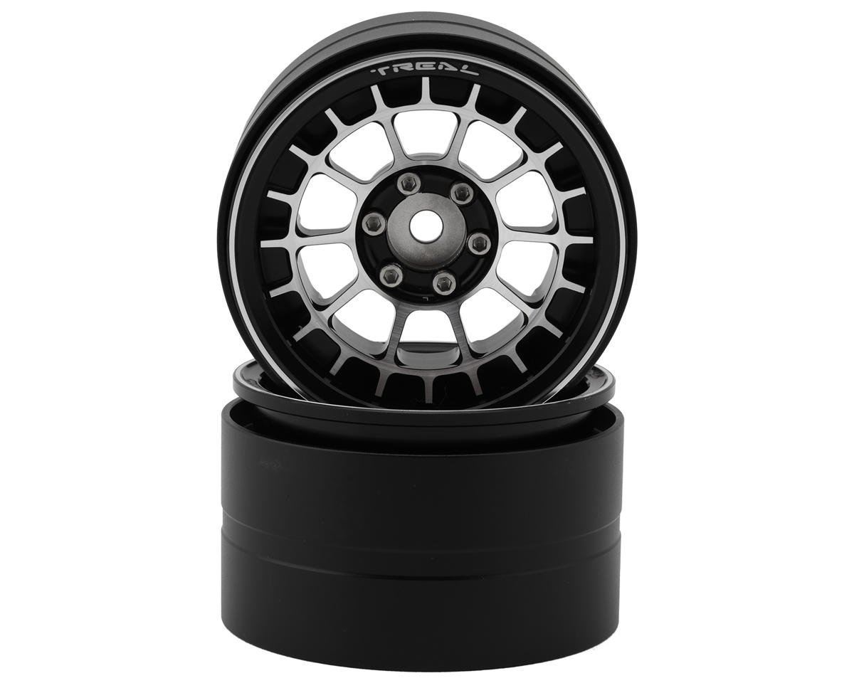 Treal Hobby 2.2" Type-A Aluminum 1/10 Rock Crawler Beadlock Wheels (Black) (2)