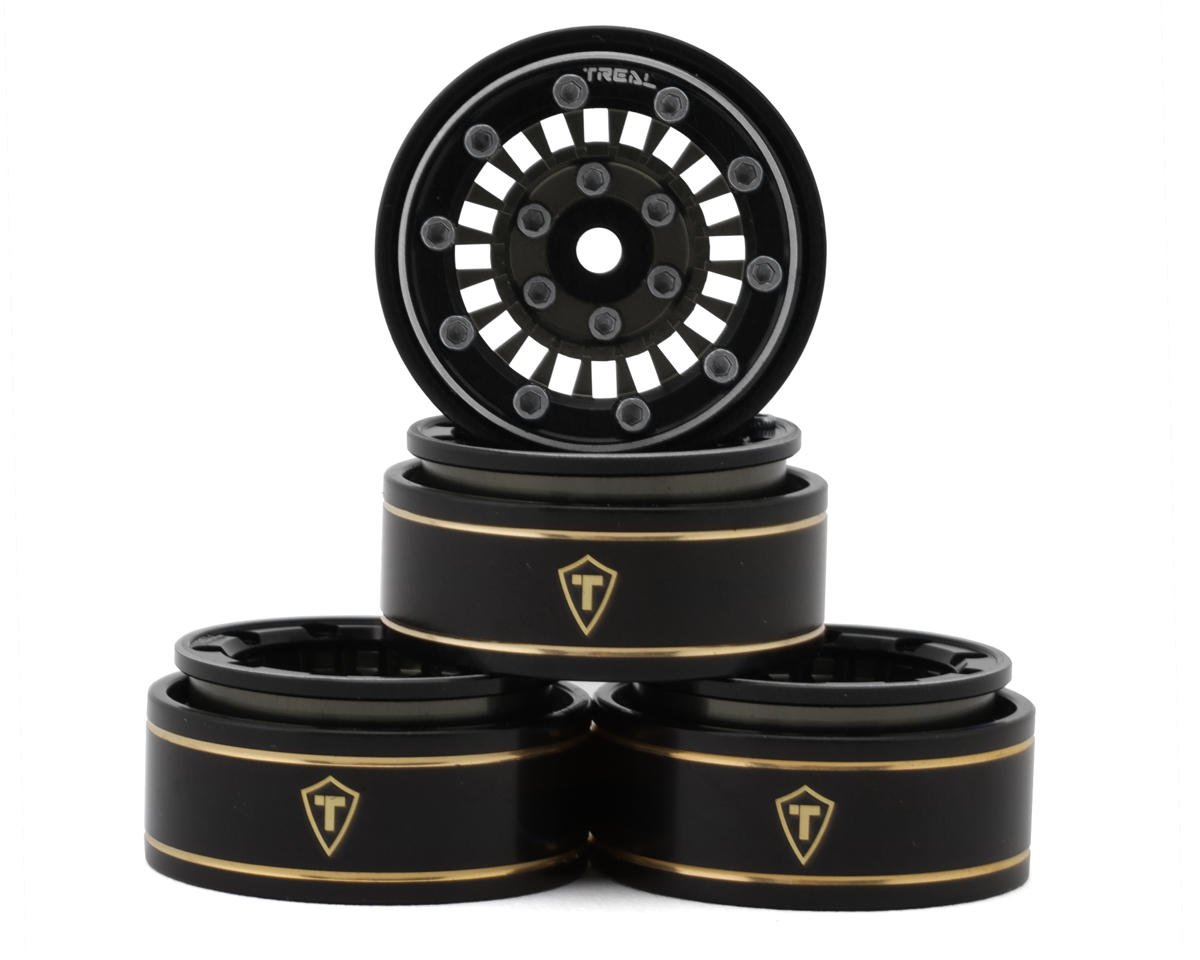 Treal Hobby Type C 1.0" Aluminum Beadlock Crawler Wheels (Grey) (4) (27.3g)