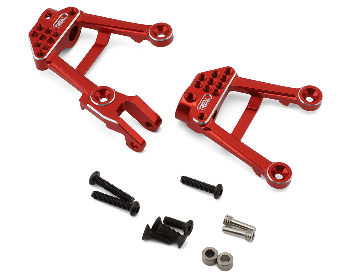 Treal Hobby Axial SCX10 II 7075 Aluminum Front Shock Towers (Red) (2)