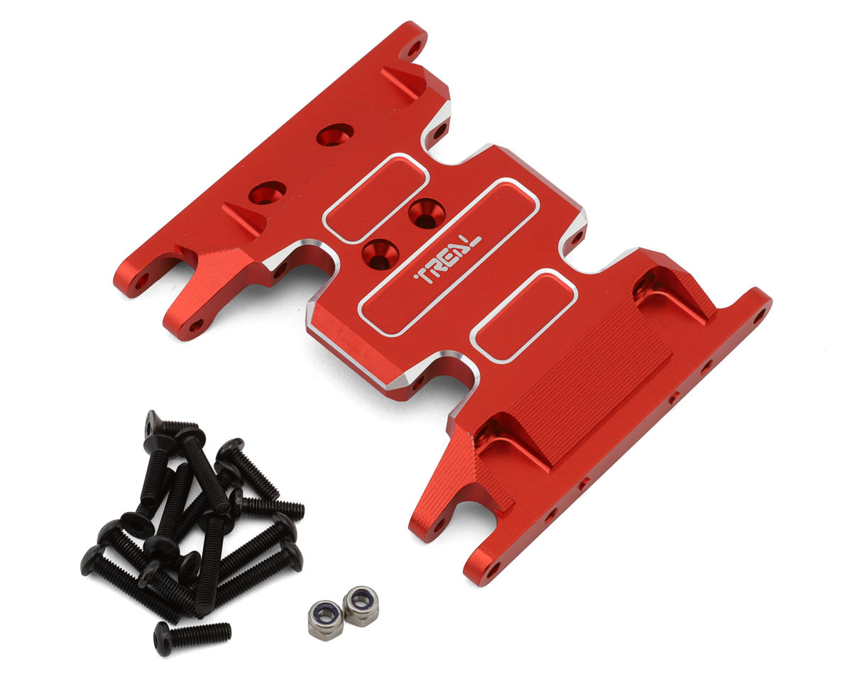Treal Hobby Axial SCX10 II 7075 Aluminum Center Skid Plate (Red)