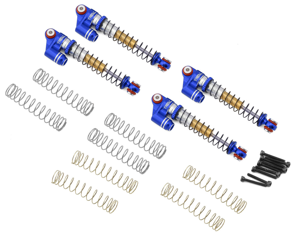 Treal Hobby Axial SCX24 Aluminum Long Travel Threaded Shocks (Blue) (4) (43mm)