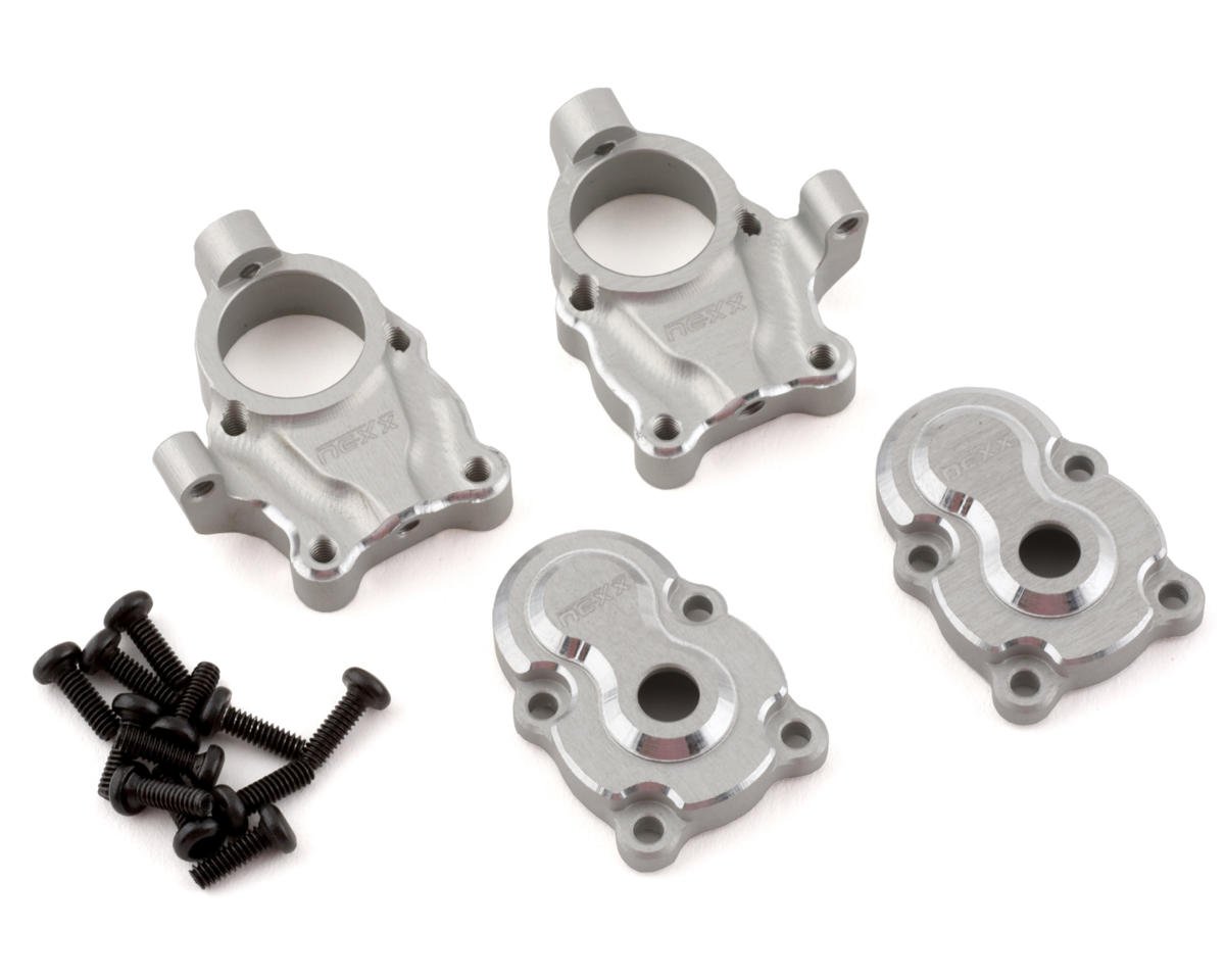 NEXX Racing FCX24 Aluminum Front Portal Axle Set (Silver)