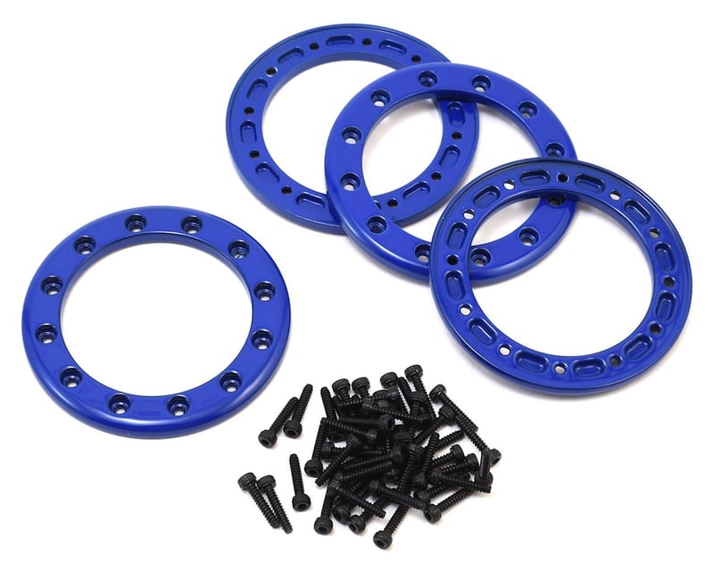 1.9" Blue Aluminum Beadlock Rings w/ Screws (4)
