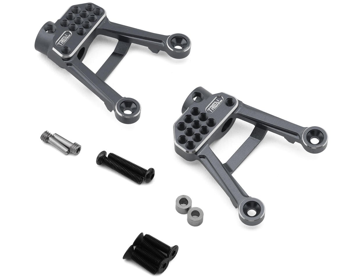 Treal Hobby Axial SCX10 II 7075 Aluminum Rear Shock Towers (Grey)