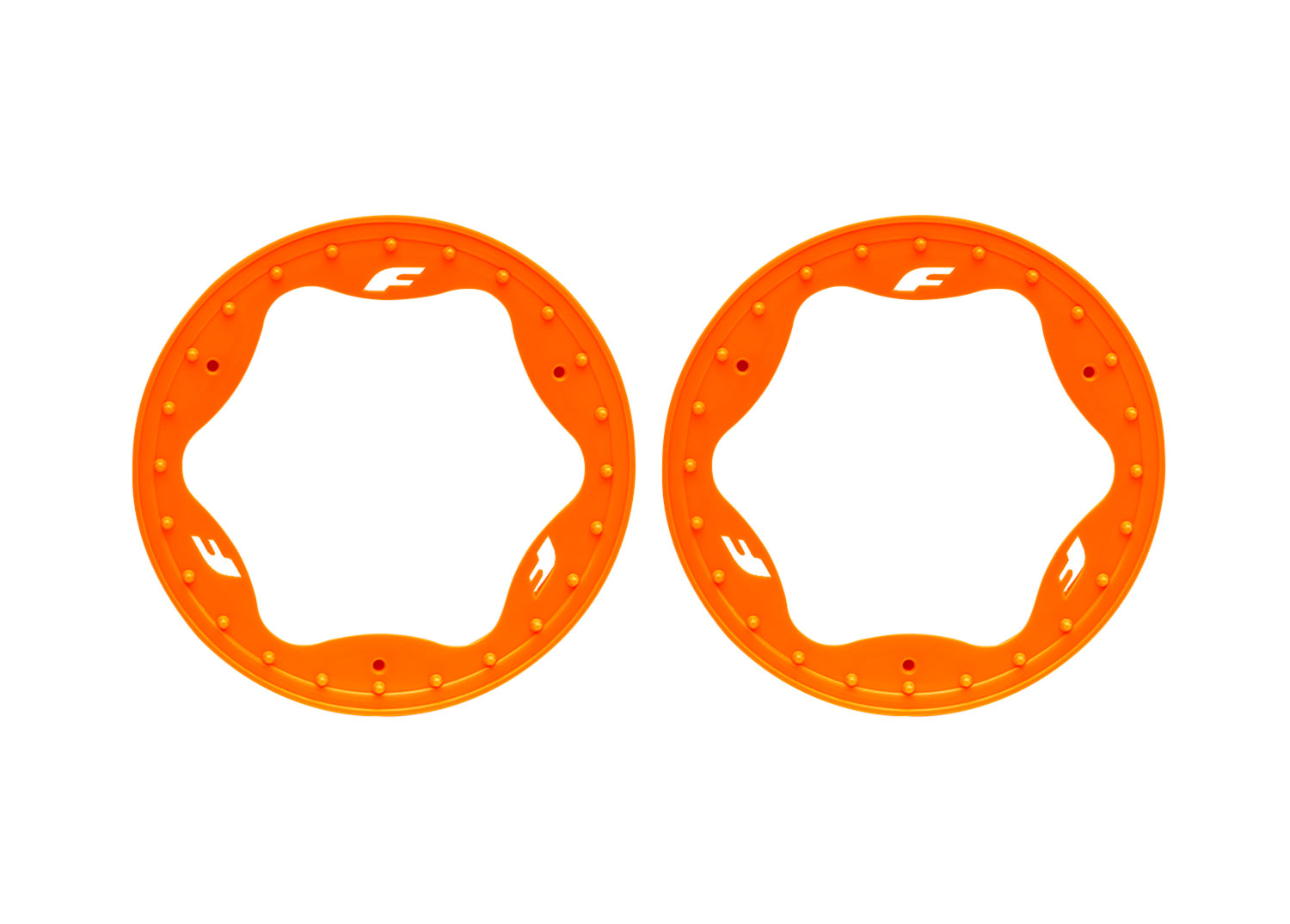 3.5" Orange Funco Front Beadlock Rings (2)