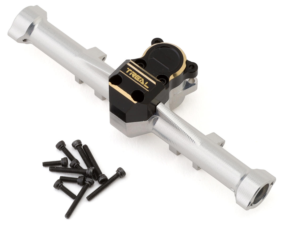 Treal Hobby Axial SCX24 Aluminum Rear Axle w/Brass Differential Cover