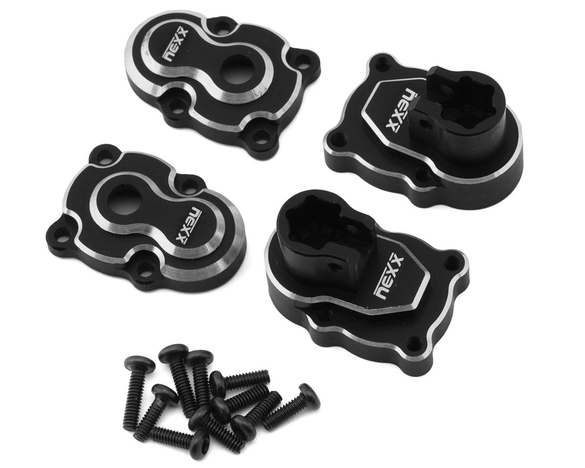 NEXX Racing FMS FCX24 Aluminum Rear Portal Axle Set (Black) (FCX24/Smasher)