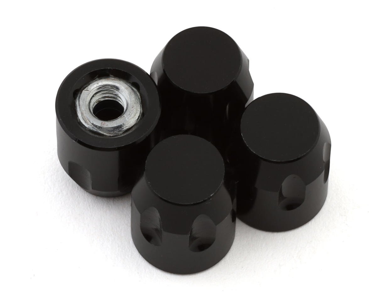 Injora 4mm Aluminum Wheel Cap Lock Nuts (Black) (4)