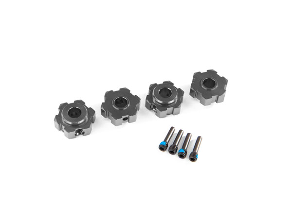 17 mm Gray Aluminum Hex Wheel Hubs (2)