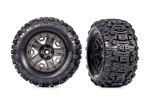 2.8" Gray Wheels & Sledgehammer Tires (2)