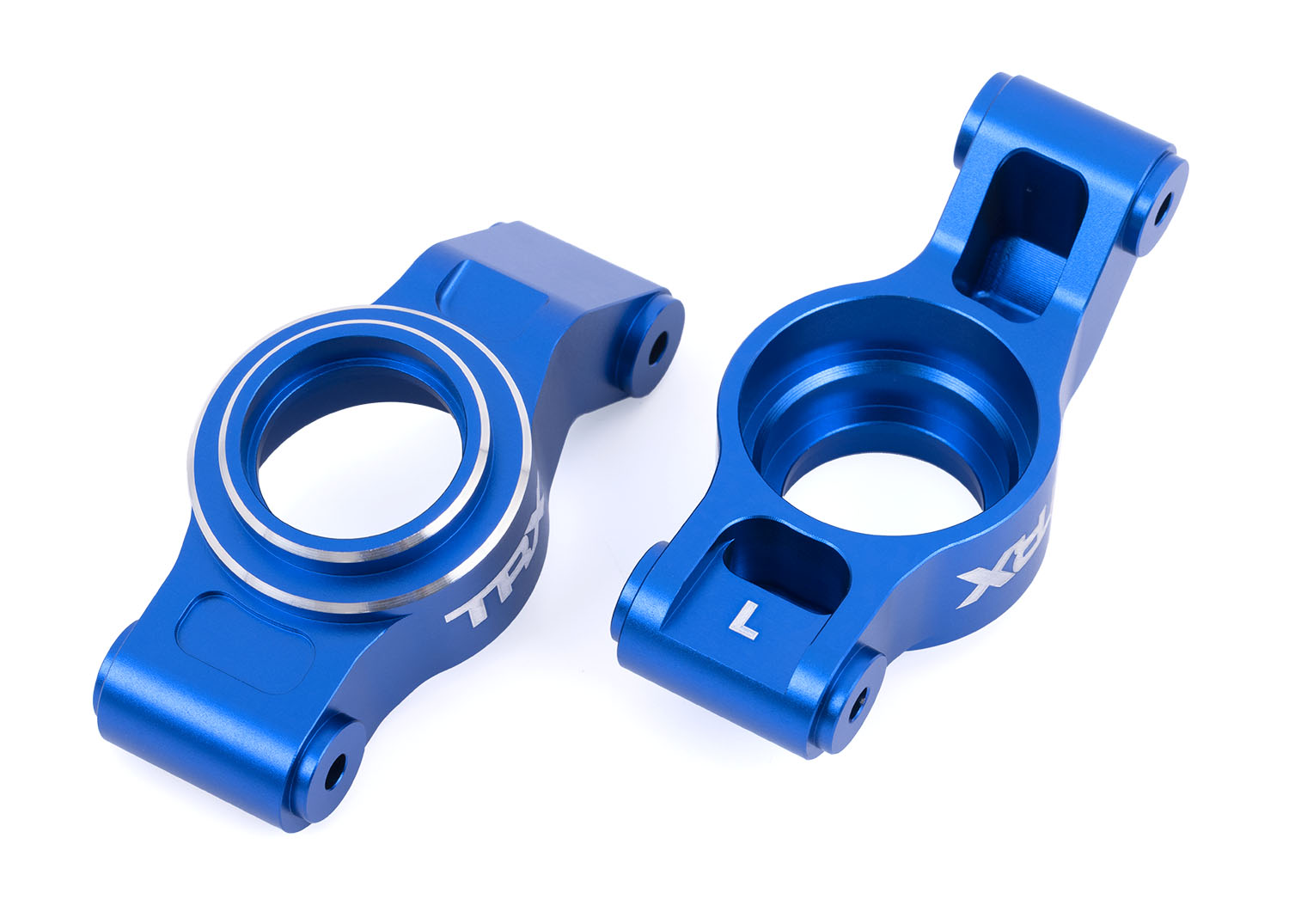 Blue Aluminum Rear Stub Axle Carriers (L&R)