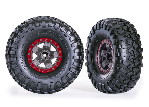 2.2" Red TRX-4 Sport Wheels w/ Canyon Trail Tires (2)