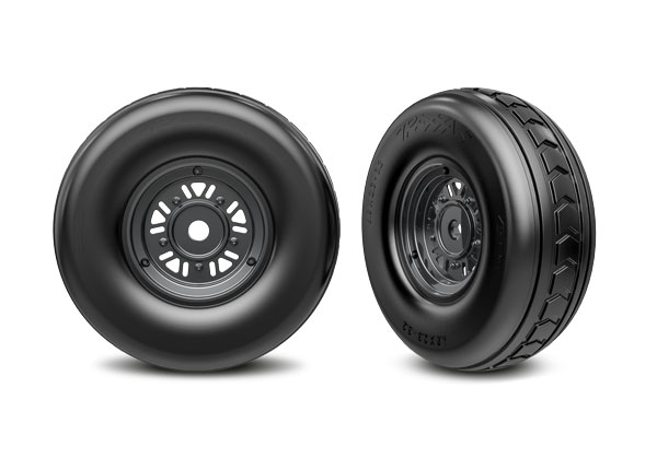 3.2" Funco Black Chrm Front Wheels & Arrow Tires (2)