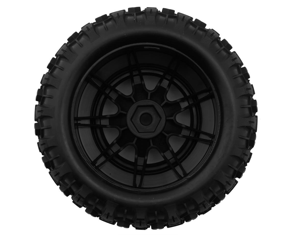 Black & Satin Front Wheels w/ Sledgehammer Tires (2)