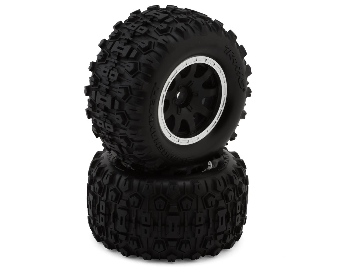 Black & Satin Front Wheels w/ Sledgehammer Tires (2)