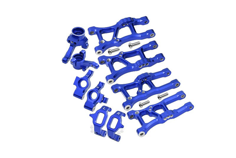ALUMINUM F LOWER ARMS, R LOWER ARMS, F+R KNUCKLE ARMS, FRONT C HUBS-18PC SET
