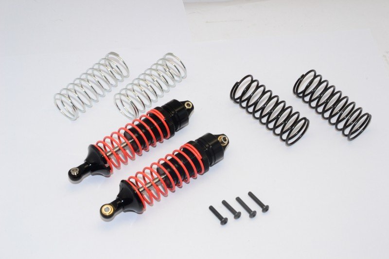 ALLOY FRONT ADJUSTABLE SPRING DAMPER  WITH ALLOY BALL TOP & BALL ENDS - 1PR  SET (1.3MM, 1.5MM, 1.7MM COIL SPRING  & 4MM THICK SHAFT)