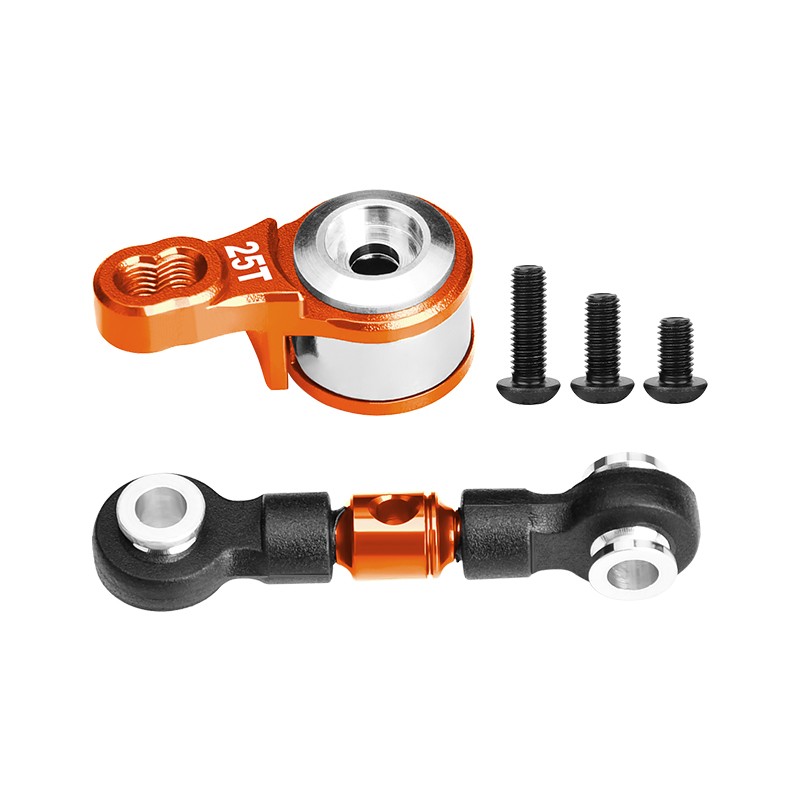 ALUMINUM SERVO SAVER WITH ALUMINUM STEERING LINK -6PC SET