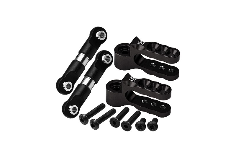 7075 ALLOY SERVO HORN 25T WITH STAINLESS STEEL ADJUSTABLE STEERING LINK