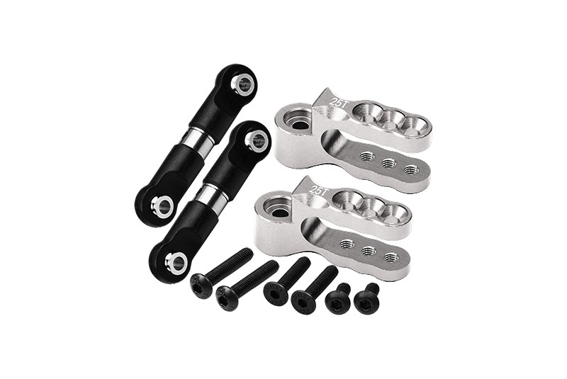 7075 ALLOY SERVO HORN 25T WITH STAINLESS STEEL ADJUSTABLE STEERING LINK