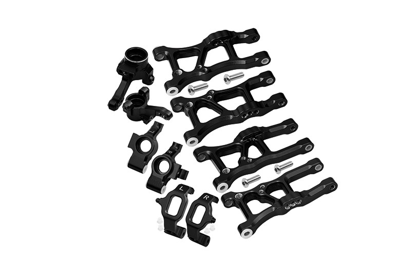 ALUMINUM F LOWER ARMS, R LOWER ARMS, F+R KNUCKLE ARMS, FRONT C HUBS-18PC SET