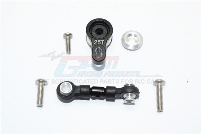 ALUMINUM SERVO SAVER WITH ALUMINUM STEERING LINK -6PC SET