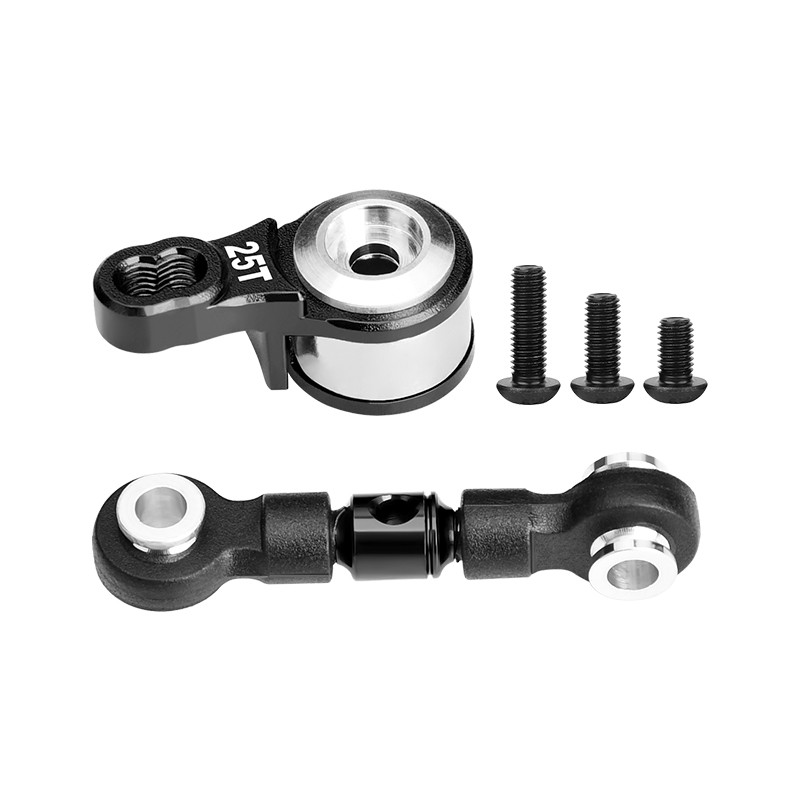 ALUMINUM SERVO SAVER WITH ALUMINUM STEERING LINK -6PC SET
