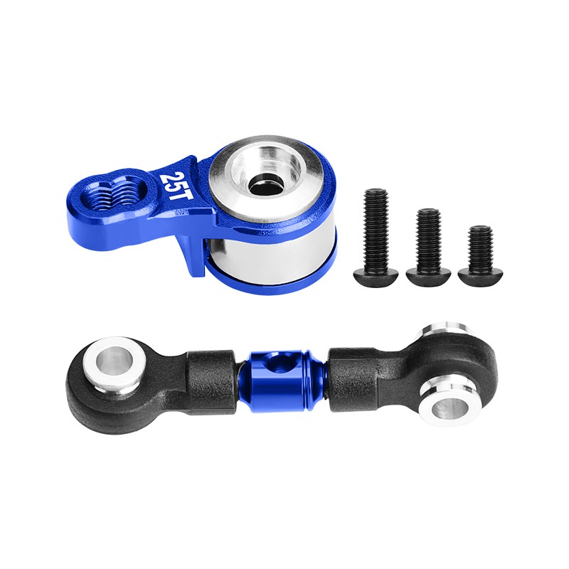 ALUMINUM SERVO SAVER WITH ALUMINUM STEERING LINK -6PC SET