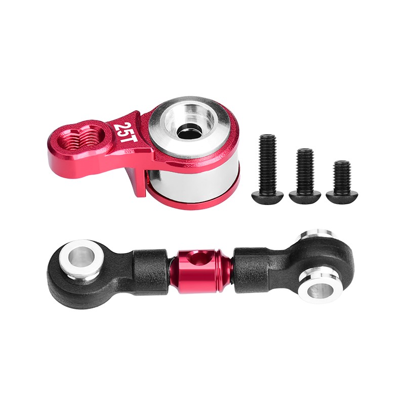 ALUMINUM SERVO SAVER WITH ALUMINUM STEERING LINK -6PC SET
