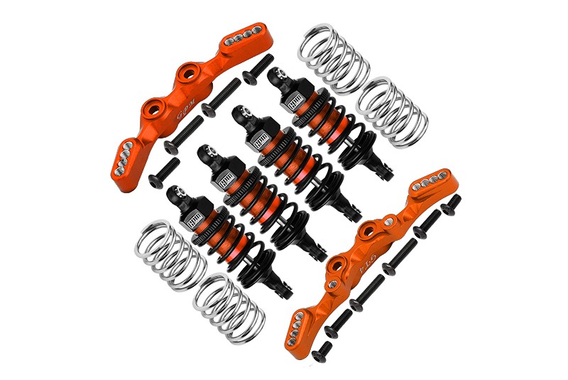 ALUMINUM FRONT&REAR SHOCK TOWERS+ FRONT (53MM)+REAR (50MM) OIL FILLED DAMPERS -28PC SET