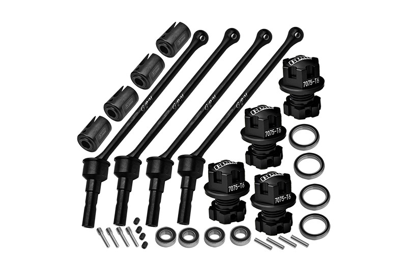 4140 CARBON STEEL FRONT & REAR EXTEND CVD SHAFT (110MM) WITH 7075 ALLOY WHEEL LOCK & HEX CLAW