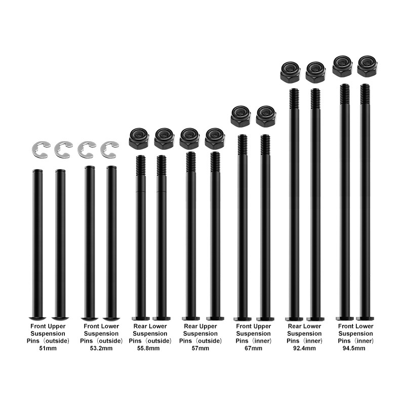 4140 CARBON STEEL COMPLETED FRONT AND REAR SUSPENSION PINS