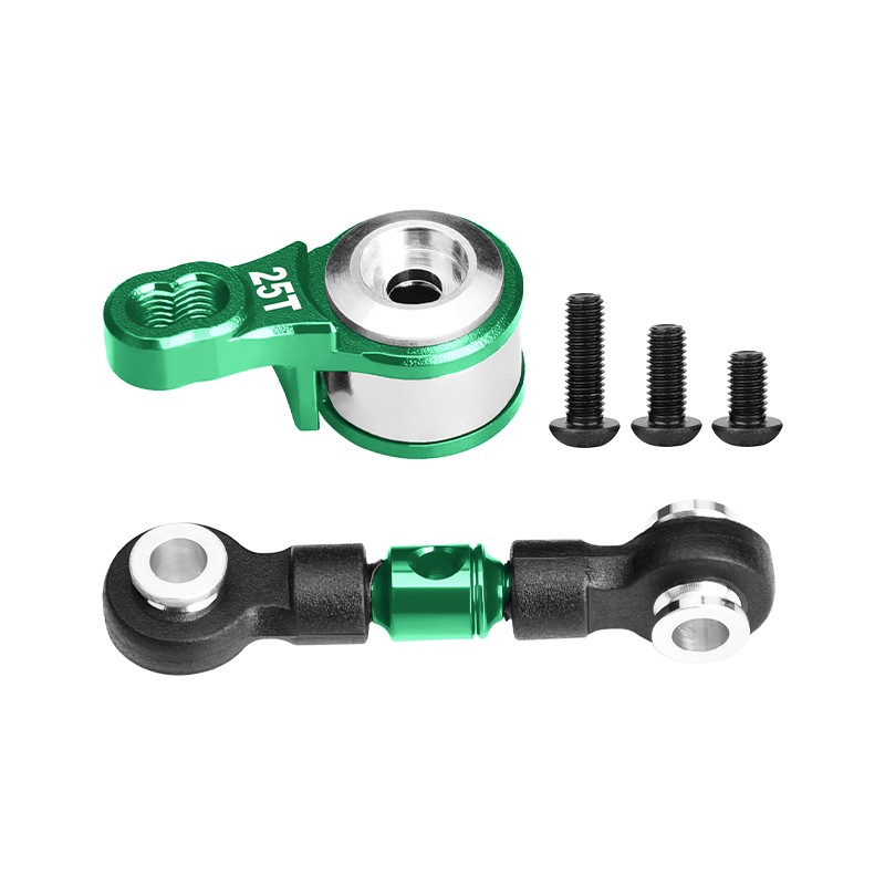 ALUMINUM SERVO SAVER WITH ALUMINUM STEERING LINK -6PC SET