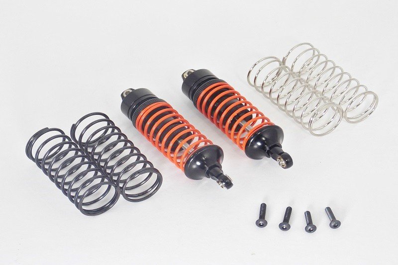 ALLOY FRONT ADJUSTABLE SPRING DAMPER  WITH ALLOY BALL TOP&BALL ENDS-1PR SET  (1.3MM,1.5MM,1.7MM COIL SPRING & 4MM  THICK SHAFT)